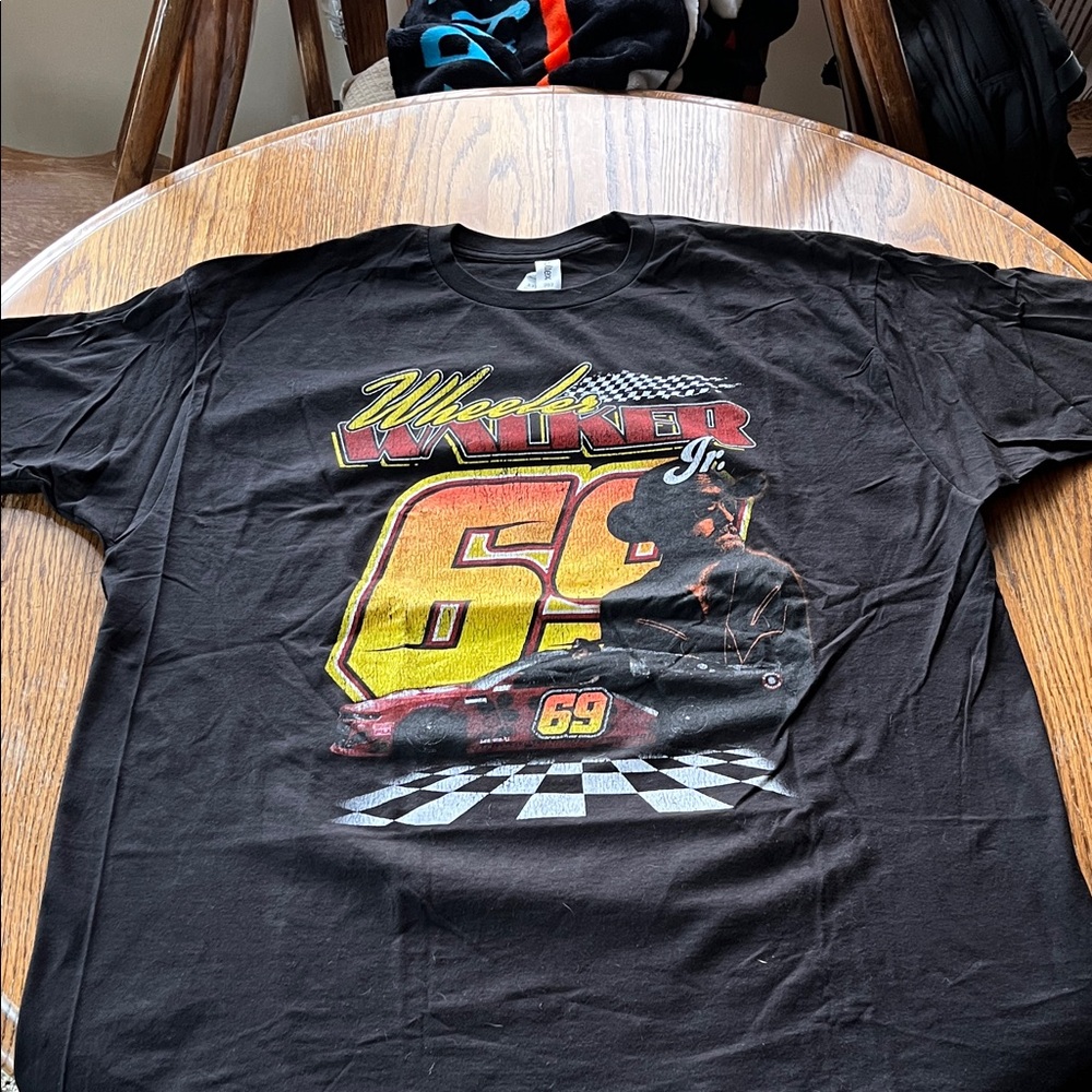 Tultex Black Racing Graphic Men's T-Shirt